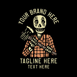 Lumberjack Skeleton with Axe Vector Image