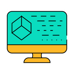 programming vr flat icon color vector image