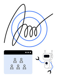 robotic ai assistant with digital signature vector image