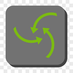swirl arrows rounded square button vector image