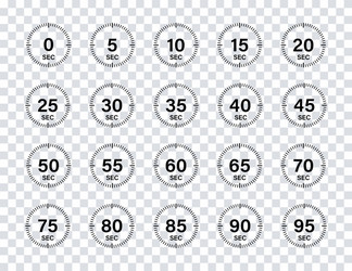 Timer chronometer countdown set isolated vector