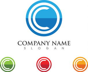c letter logo template icon design vector image
