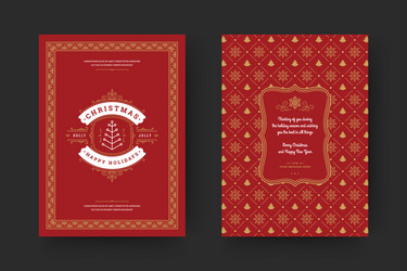 christmas greeting card vintage typographic design vector