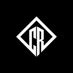 Cr logo monogram with square rotate style design vector