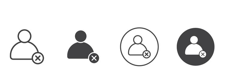 delete user icon thin line vector image