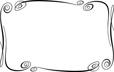 flourish frame rectangle with squiggles vector image