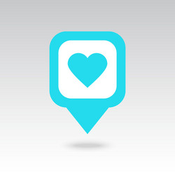 heart pin map icon pointer markers vector image