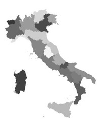 Italy Map - Regional Overview Vector Image