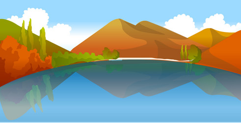 Mountain reflection in water vector