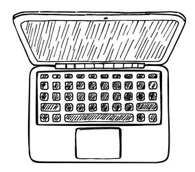 notebook sketch style macbook view vector