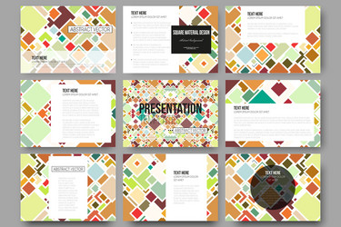 Set of 9 templates for presentation slides vector