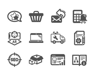set technology icons such as documentation vector image