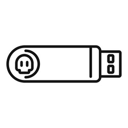 usb virus data icon outline hacker error vector image