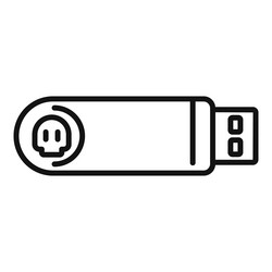 usb virus data icon outline hacker error vector