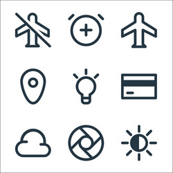 user interface line icons linear set quality vector image