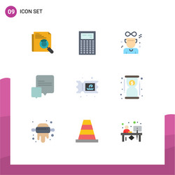 9 universal flat colors set for web and mobile vector image