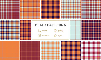 bold check patterns with stripes and textured vector image