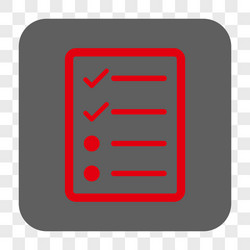 checklist page rounded square button vector image