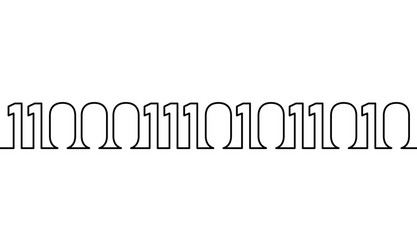cloud computing continuous line art border from vector image