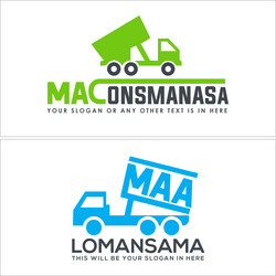 Dumpster Truck Logo - Container Rental vector image