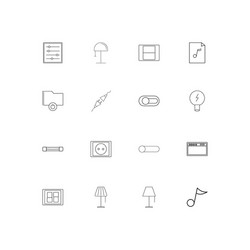 electrical linear thin icons set outlined simple vector image