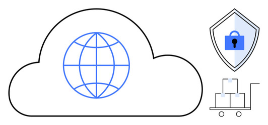 global distribution in secure cloud vector image
