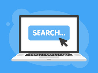 Laptop Search Button Click vector image