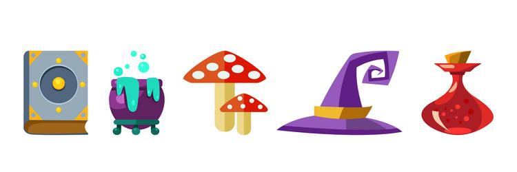 magic fantastic object and elements for sorcery vector image