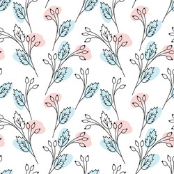 seamless pattern from branches with spots vector image