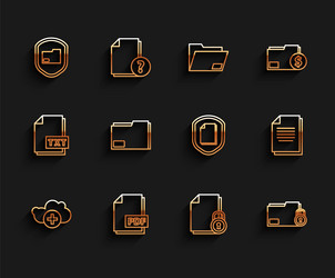 set line add cloud pdf file document vector image