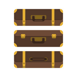 set of three suitcases view from above vector image