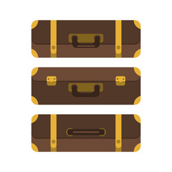 Set of three suitcases view from above vector