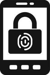 smartphone biometric authentication icon simple vector