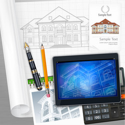 architecture and technological elements vector image