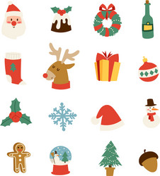 Christmas Icon Set Vector Image