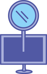 computer monitor with search magnifying glass vector image