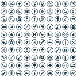 Gardening 100 icons universal set for web and ui vector