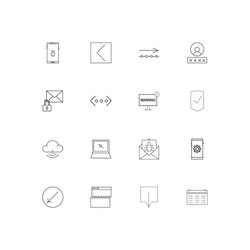 internet technologies simple linear icons set vector image