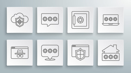 set line browser incognito window password vector image