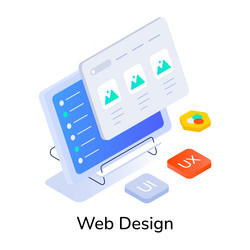 basic rgban icon of web design in isometric style vector image