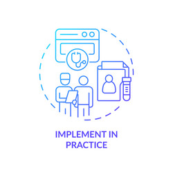 blue linear gradient icon implement in practice vector