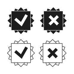 check and cross mark icons set decision symbols vector image