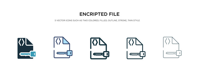 encripted file icon in different style two vector image
