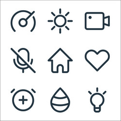 user interface line icons linear set quality vector image
