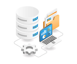 computer database analysis vector image
