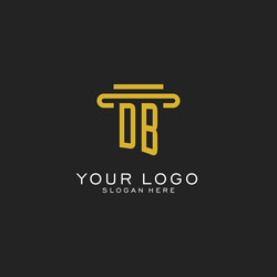 db initial logo with simple pillar style design vector image