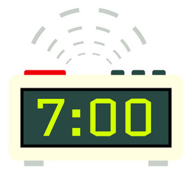 Digital alarm clock icon ringing time device vector