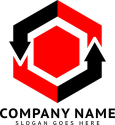 Hexagon arrow logo design concept Royalty Free Vector Image