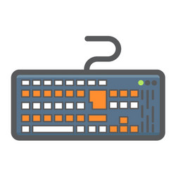keyboard colorful line icon button and device vector image