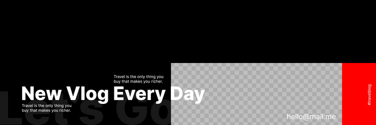 red and black header for your vlog channel vector image